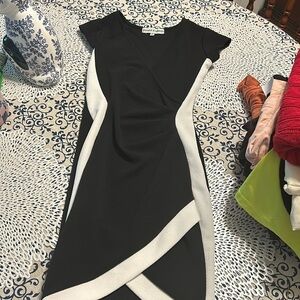 Mini tight dress, club dress xs black and white